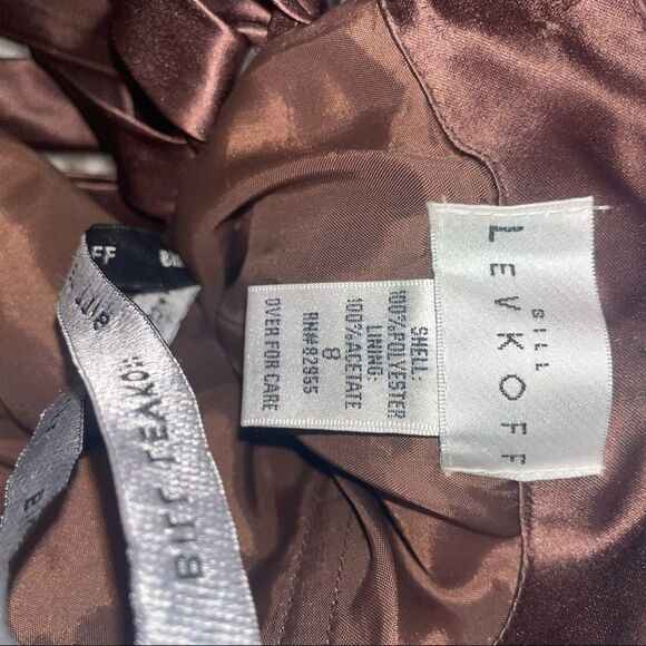 Bill Levkoff gown Chocolate brown bridesmaid dress Strapless Formal Dress SZ 8 - Picture 8 of 14